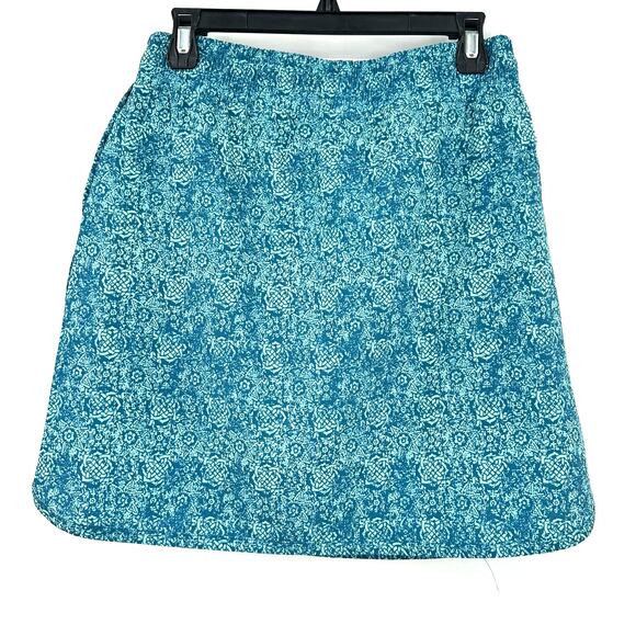 Earth Yoga Size Medium Mini Skort Blue Patterned Skirt Shorts Drawstring Komen - Picture 2 of 5